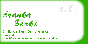 aranka berki business card